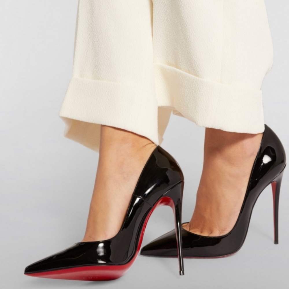 Christian Louboutin So Kate 120mm black patent leather heels RETAIL 795